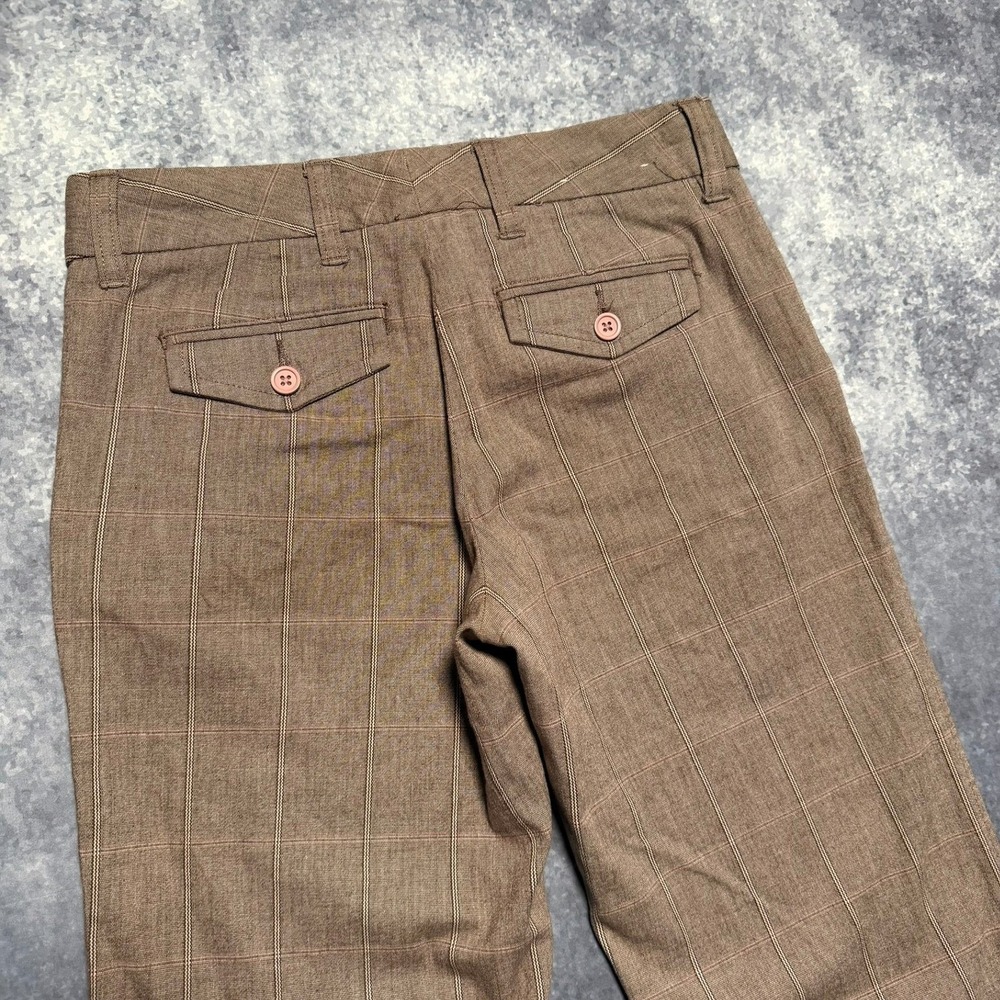 Y2K Low Rise GAP Women Brown Plaid Wide Leg Dress Pants Size 1 Regular - Picture 8 of 8